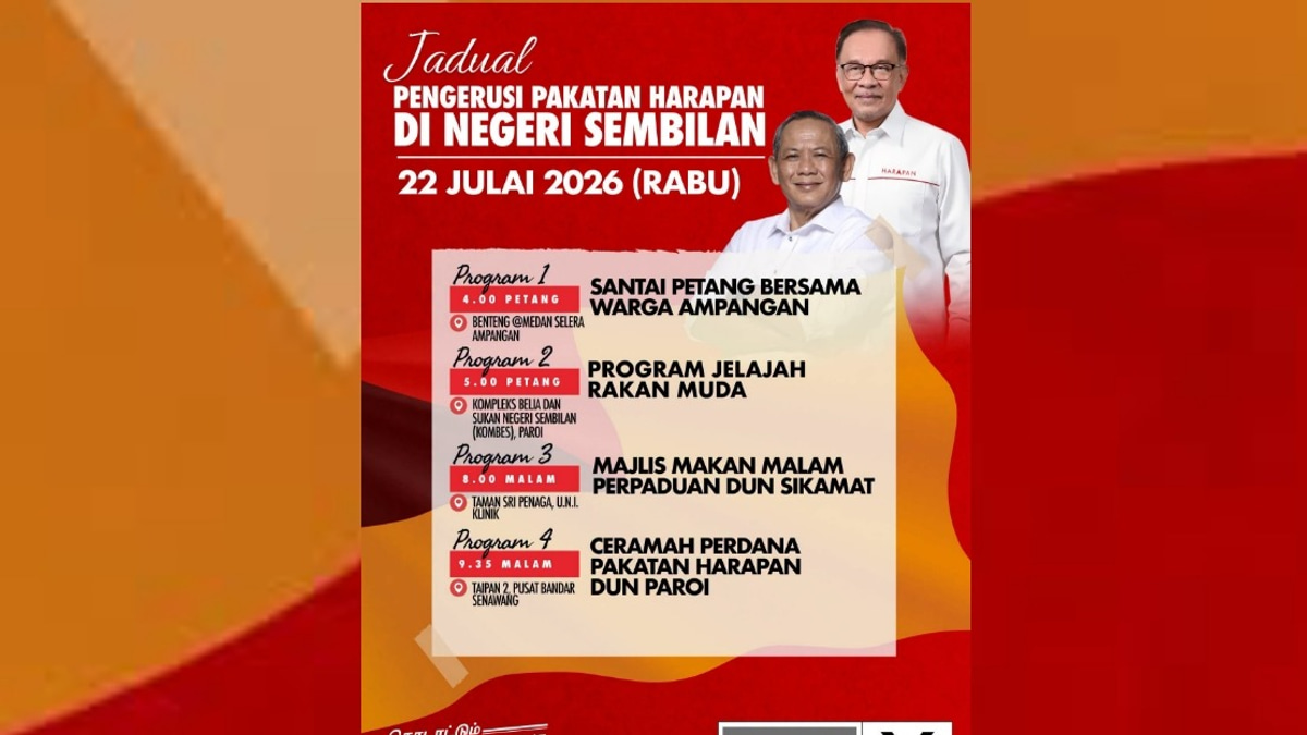 Anwar To Campaign Across Four Negeri Sembilan Venues Tomorrow