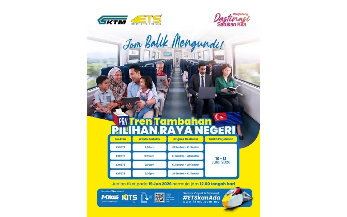 KTMB Lays On Extra ETS Trains for Johor Election Travel Rush