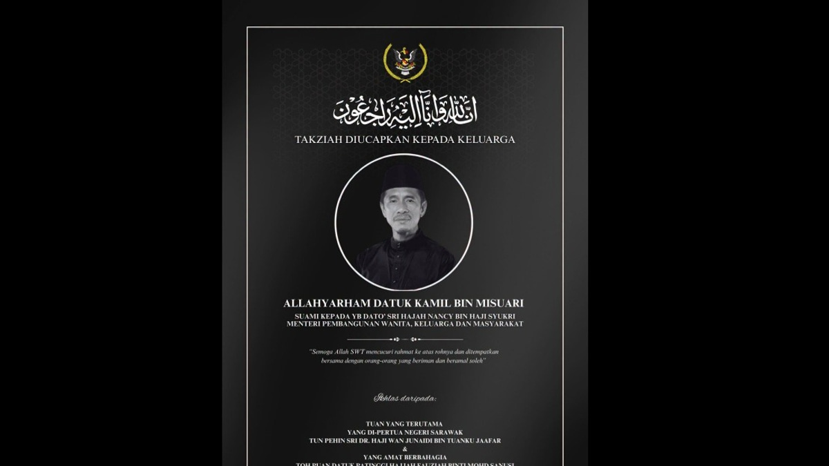Sarawak Governor Extends Condolences to Nancy Shukri Over Husband's Death