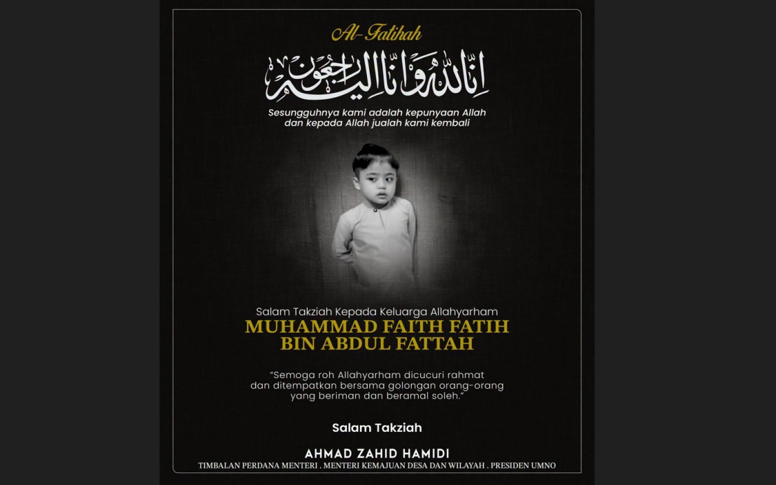 DPM Zahid Offers Condolences Following Death of Autistic Child in Perak