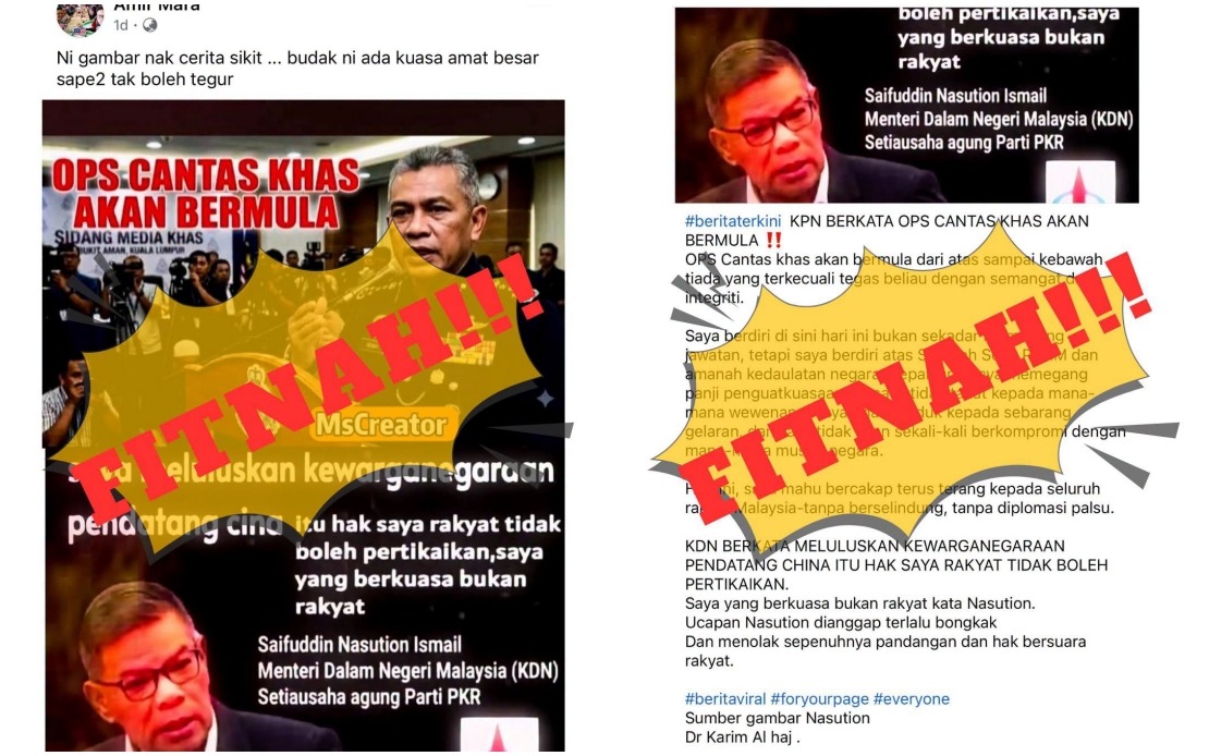 Home Minister Saifuddin Dismisses Mass Citizenship Claims as Deliberate Misinformation