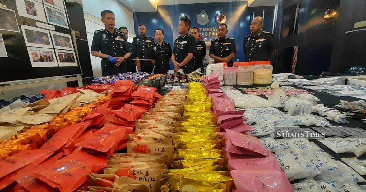 Penang Police Bust Major Drug Syndicate, Arrest Couple and Seize RM9.7 Million in Narcotics