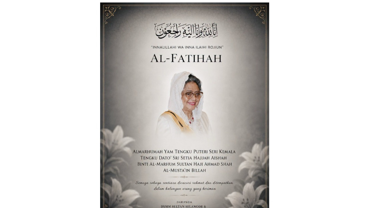 Selangor Royalty Extends Condolences Over Pahang Sultan's Sister's Death