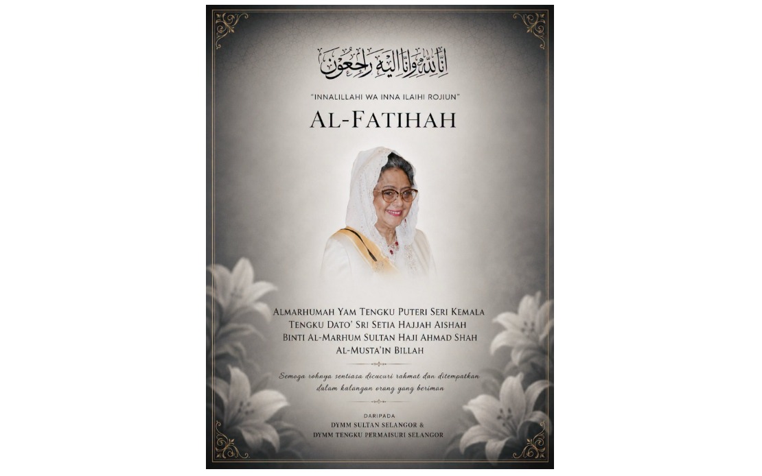 Selangor Royalty Extends Condolences Over Pahang Sultan's Sister's Death