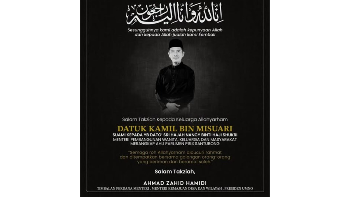 Cabinet Ministers Extend Condolences to Nancy Shukri Following Husband's Death