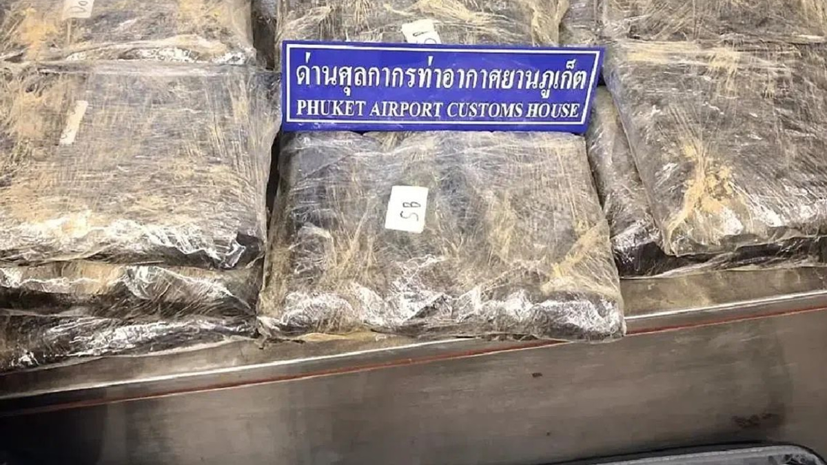 Two women held at Phuket airport with 32kg cannabis haul