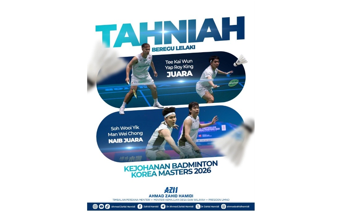 Ahmad Zahid Praises Malaysian Badminton Pairs After Korea Masters Triumph