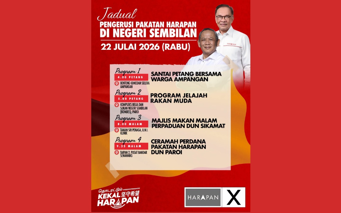 Anwar Ibrahim Launches Campaign Push in Negeri Sembilan to Fortify Pakatan Harapan's Electoral Standing