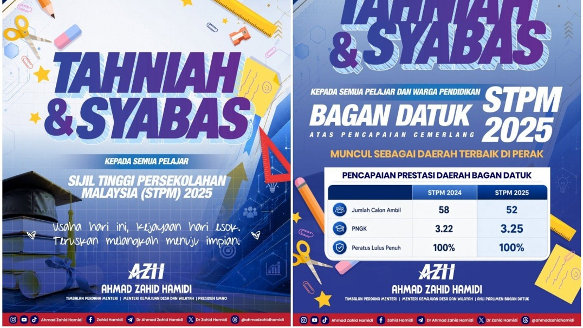 Bagan Datuk Tops Perak in STPM 2025 Results, DPM Ahmad Zahid Lauds Achievement